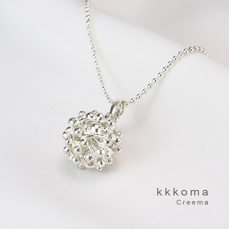 線粒ネックレス　大　シルバーネックレス