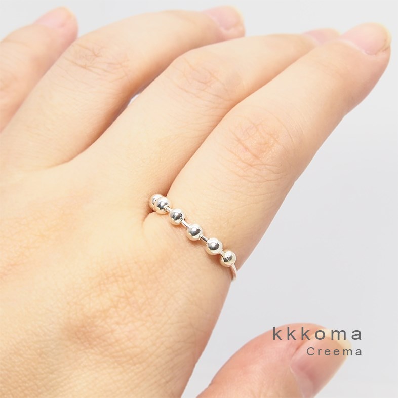ボールチェーンリング シルバー 指輪・リング kkkoma 通販