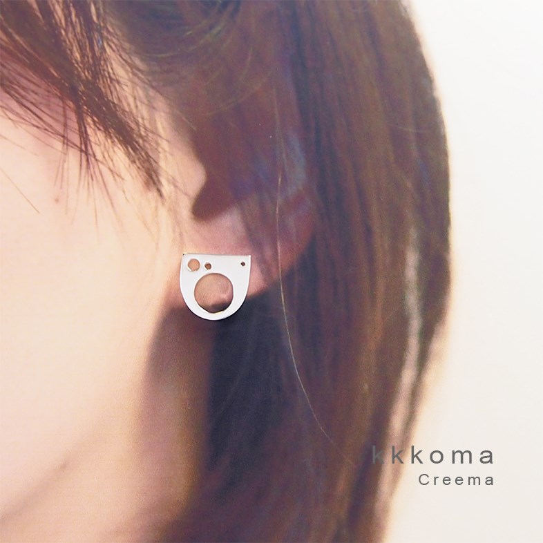 ドットリングピアス　シルバー