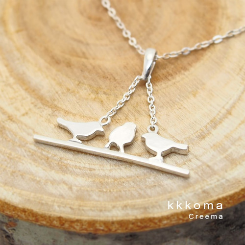 3羽の小鳥ネックレス シルバー ネックレス・ペンダント kkkoma 通販