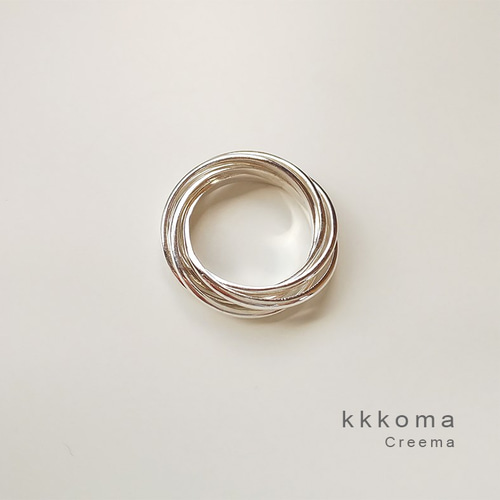 シルバー5連リング（細） 指輪・リング kkkoma 通販 6276026｜Creema