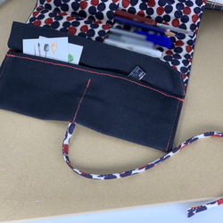 手工捲筆袋/繪畫工具袋/筆袋-帆布+日本印花棉布 第6張的照片