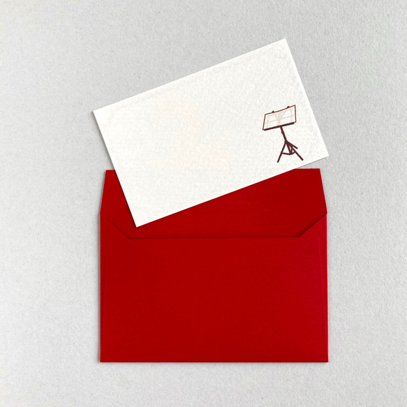 トロンボーンのミニメッセージカード&封筒 セット 3枚目の画像