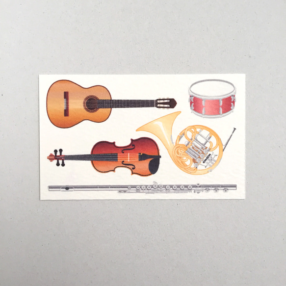 楽器のミニメッセージカード&封筒 セット 5枚目の画像