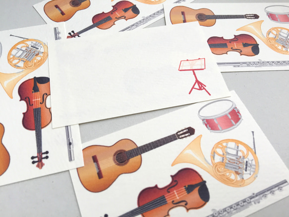 楽器のミニメッセージカード&封筒 セット 6枚目の画像