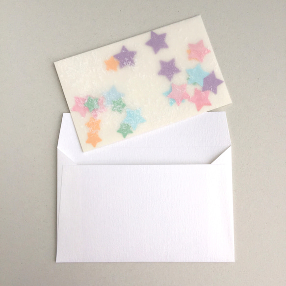 星のゆめかわミニメッセージカード&封筒 セット 2枚目の画像