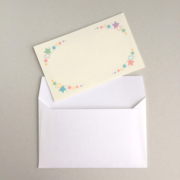星のゆめかわミニメッセージカード&封筒 セット 3枚目の画像