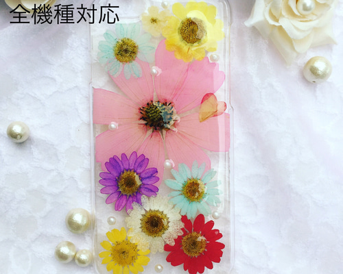 きららページ★押し花ケース iPhone / 押し花スマホケース 211229_1 | 押し花 ケース専門店