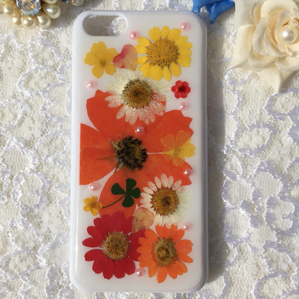 押し花iPhone5cケース ドライフラワー スマホケース 押し花ケース 
