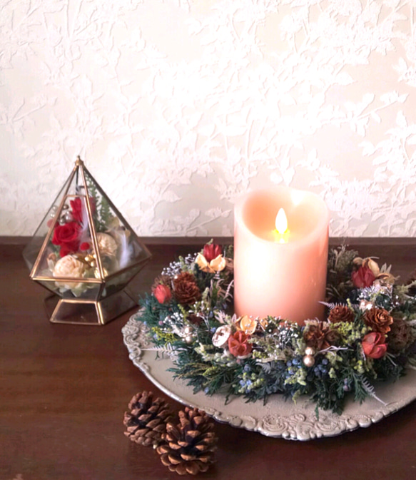 クリスマス 大人のリース ラッピング無料 限定1つ シック 木の実