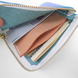 L字ファスナーのお財布（水色） 2枚目の画像