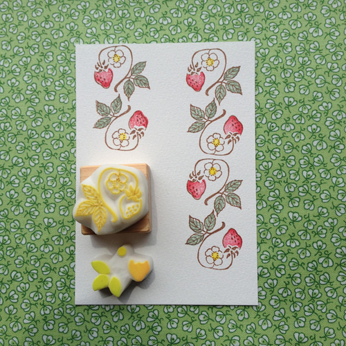 いちご 連続模様のはんこ はんこ・スタンプ ぽむはん 通販