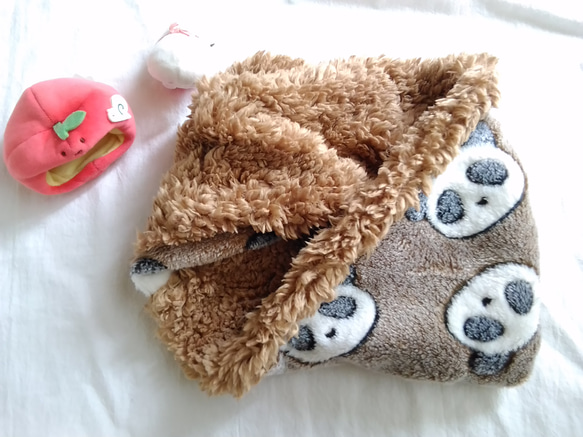 パンダくんスヌード(*^▽^*)キッズ 子ども用 型押しボア×ファー ネック 