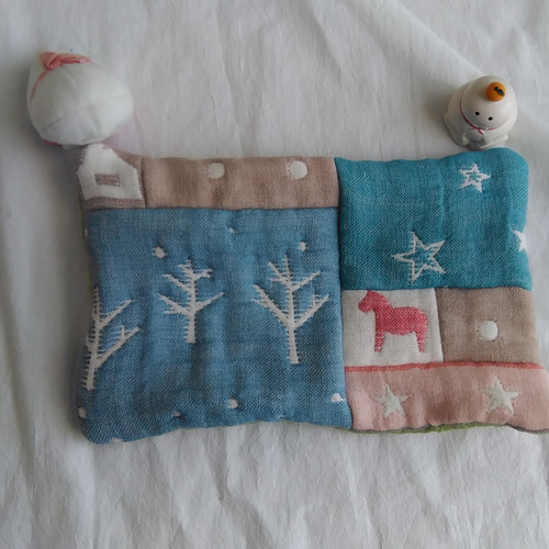 パッチワークハンカチ(*⌒▽⌒*)12重ガーゼfuwara 冬1