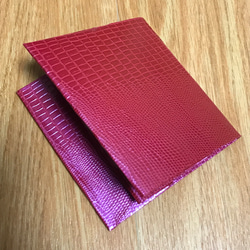 二つ折紙財布『ピンクリザード』✨結婚式の小さいバッグ、ビジネスマンのスーツのポケットに最適 1枚目の画像