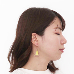 蕾絲亞麻黃色taurillon穿孔/耳環 第3張的照片