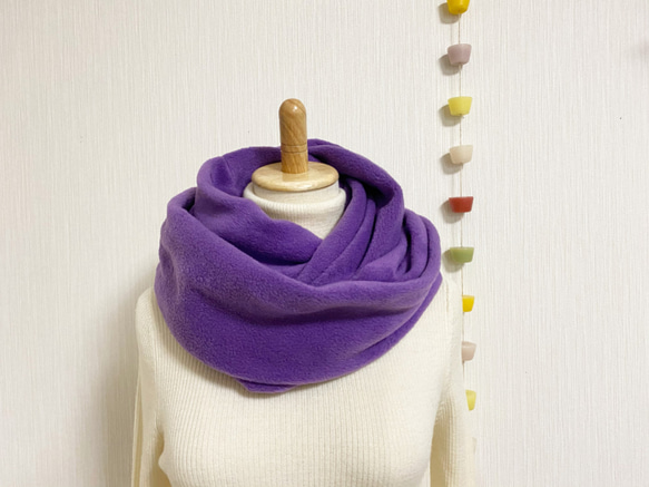 ♡柔軟輕盈的抓絨材質圍巾♡紫色 第1張的照片
