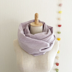 ♡ Soft slab double gauze snood ♡ 淡紫色 第1張的照片