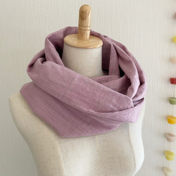 新顏色♡Fluffy slab double gauze snood♡Grayish rose 第4張的照片