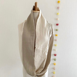 日本製造♡蓬鬆的雙層紗布圍脖♡沙米色x香草牛奶 第8張的照片