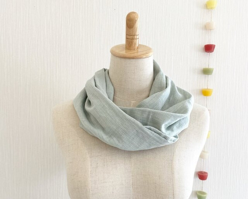 日本製♡ふわふわ上質ダブルガーゼのスヌード♡ミントグリーン