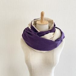 ♡蓬鬆的國產雙層紗布圍脖♡桑葚紫x香草牛奶 第2張的照片