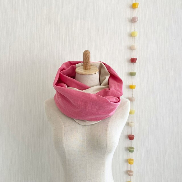 日本製造♡蓬鬆的夢幻圍脖♡混合雙色粉色 x 香草牛奶 第7張的照片