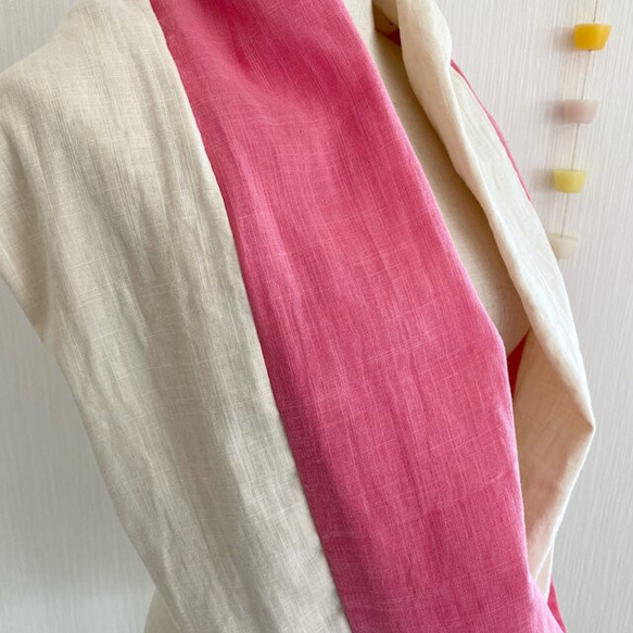 日本製造♡蓬鬆的夢幻圍脖♡混合雙色粉色 x 香草牛奶 第6張的照片