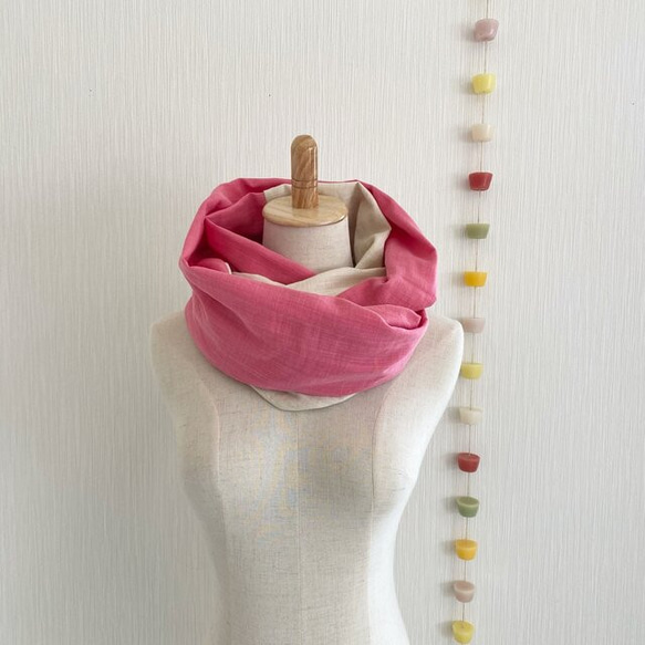 日本製造♡蓬鬆的夢幻圍脖♡混合雙色粉色 x 香草牛奶 第9張的照片