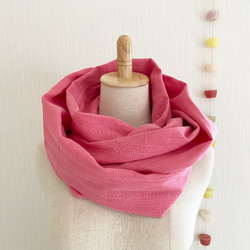 ♡日本製造優質雙紗圍脖棉質 100% 粉紅色♡ 第3張的照片