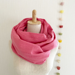 ♡日本製　良質ダブルガーゼのスヌード　綿　コットン100%　ピンク♡ 2枚目の画像