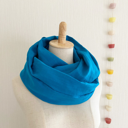 ♡日本製 ふんわりターコイズブルーのスヌード♡ スヌード LOVESNOOD 