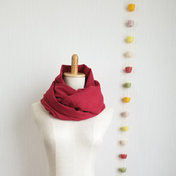 ♡日本製造 100% 純棉圍脖由蓬鬆的優質雙層紗布製成 ♡紅色 第2張的照片