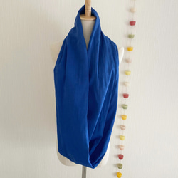 ♡日本製蓬鬆雙層紗布圍脖♡藍藍 第3張的照片