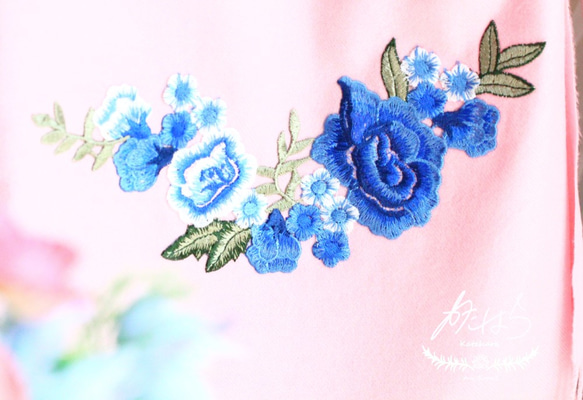 花咲く刺繍マフラーストール　「祝福」 3枚目の画像