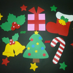 壁面飾り♪１２月／クリスマス♪ ツリー＆プレゼント＆ベル♪ 1枚目の画像