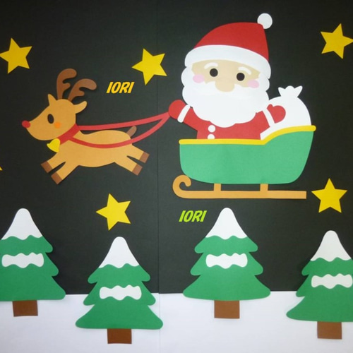 Amazon | 壁面飾りサンタ トナカイ① 12月 クリスマス 保育教材