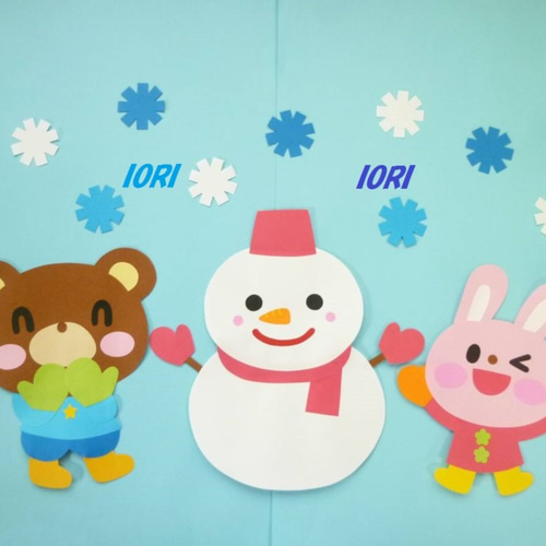 壁面飾り　 雪だるまさん 壁面飾り 雪だるまさんとおそろい♪の通販 by suzune's shop｜ラクマ