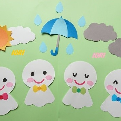 壁面飾り♪ 6月／梅雨 てるてる坊主♪ 雑貨・その他 IORI