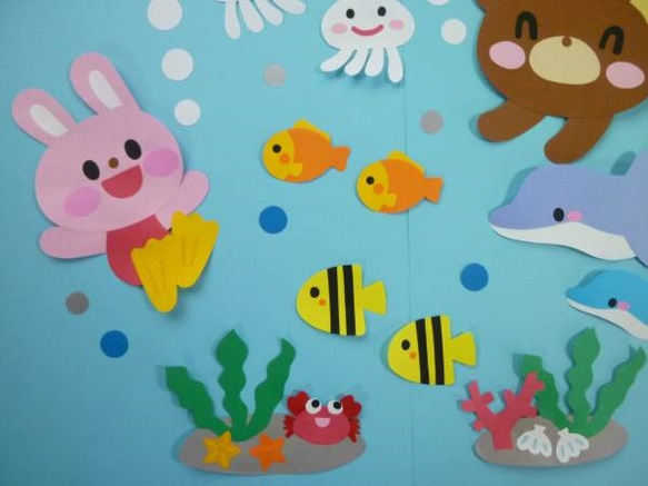 壁面飾り♪夏／海の中♪お魚さん＆イルカ♪ 2枚目の画像