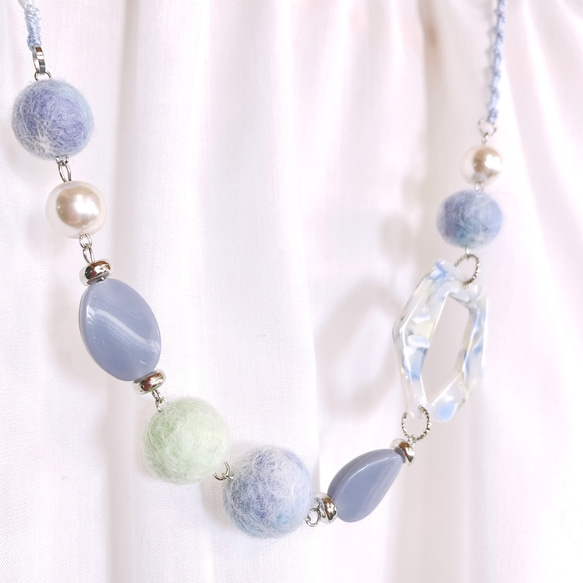 チューバ♬シルバーネックレス♡淡パープル系