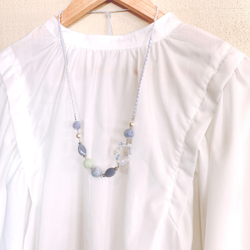 チューバ♬シルバーネックレス♡淡パープル系