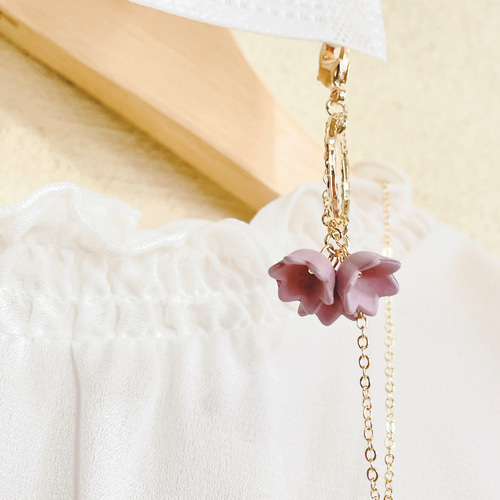 まるでピアスのようなマスクチェーン&眼鏡チェーン No.16くすみ