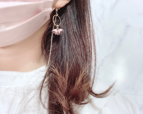 ♪❤️ 鈴蘭スズランパールガラスビーズマスクチェーンメガネ