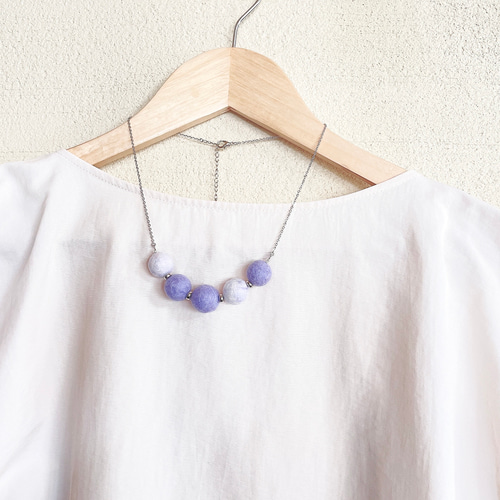 チューバ♬シルバーネックレス♡淡パープル系