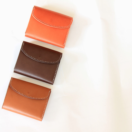 コンビ鞣し本革 三つ折り財布 受注製作 三つ折り財布 naokaban 通販