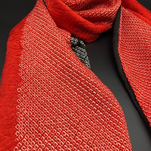 1021ストール 正絹総絞り 袋縫い仕立てリバーシブル