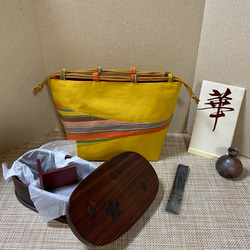 五点セット 曲げわっぱ本漆桜小判弁当箱 和柄バック 箸袋 木製お箸