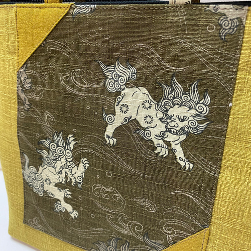 四点セット麒麟 1点物 信玄袋 箸袋 わっぱ弁当箱二段ゴムバンド