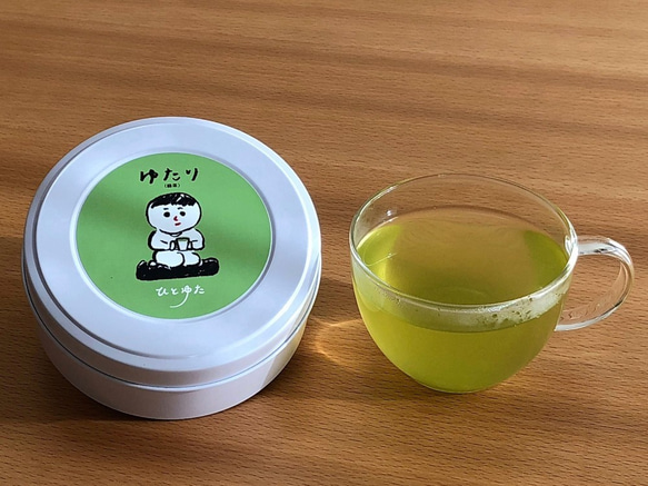 【送料無料】日本茶ひとゆた　缶入り　2種セット 2枚目の画像